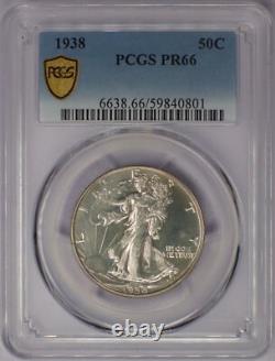 1938 50c Walking Liberty Half Dollar PCGS PR 66