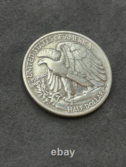 1938-D 50C Walking Liberty Silver Half Dollar XF Key Date