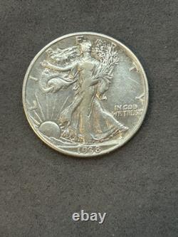 1938-D 50C Walking Liberty Silver Half Dollar XF Key Date