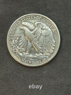 1938-D 50C Walking Liberty Silver Half Dollar XF Key Date