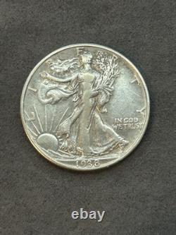 1938-D 50C Walking Liberty Silver Half Dollar XF Key Date