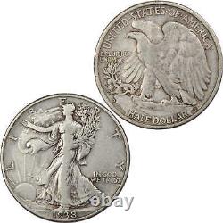 1938 D Liberty Walking Half Dollar VF Very Fine Silver 50c SKUI1587