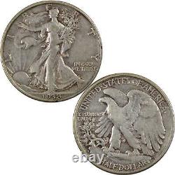 1938 D Liberty Walking Half Dollar VF Very Fine Silver 50c SKUI5944