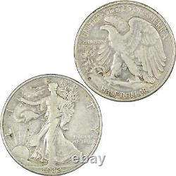 1938 D Liberty Walking Half Dollar VF/XF Silver 50c Coin SKUIPC4406