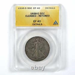 1938 D Liberty Walking Half EF 40 ANACS Silver Toned SKUI11908