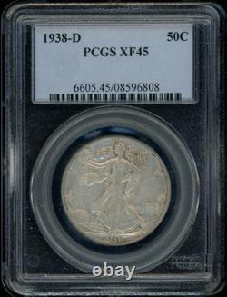 1938-D PCGS XF45 Walking Liberty 50-Cent Half Dollar