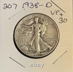 1938-D VF Walking Liberty Half Dollar