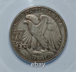 1938-D Walking Liberty Half Dollar ANACS VF 30 50c 90 % Silver
