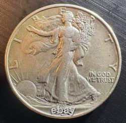 1938 D Walking Liberty Half Dollar Key Date Silver 50c XF+ Old US Coin