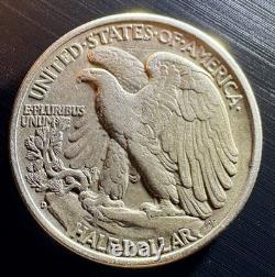 1938 D Walking Liberty Half Dollar Key Date Silver 50c XF+ Old US Coin