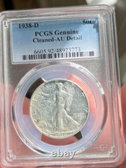 1938-D Walking Liberty Half Dollar PCGS AU Detail Freshly Graded