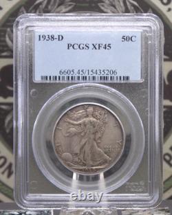 1938 D Walking Liberty SILVER Half Dollar PCGS XF4 #206 Extra Fine ECC&C, Inc 1938 D Walking Liberty SILVER Half Dollar PCGS XF4 #206 Extra Fine ECC&C, Inc