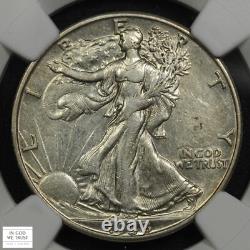 1938 D Walking Liberty Silver Half Dollar 50C NGC XF 45