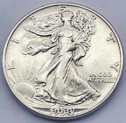 1938-D XF/AU Walking Liberty Silver Half Dollar RD 237