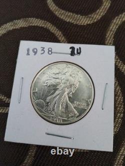 1938 Silver Walking Liberty Half Dollar Au/unc