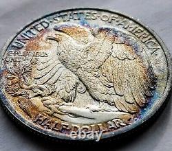 1938 Walking Liberty Half Bu Monster Toned