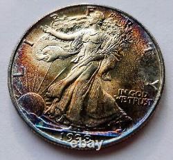 1938 Walking Liberty Half Bu Monster Toned