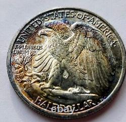 1938 Walking Liberty Half Bu Monster Toned