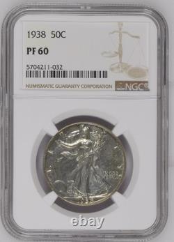 1938 Walking Liberty Half Dollar 50C NGC Proof PF-60 Toned