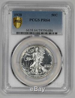 1938 Walking Liberty Half Dollar 50c Pcgs Certified Pr 64 Proof Unc (486)