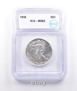 1938 Walking Liberty Half Dollar MS62 ICG 6969