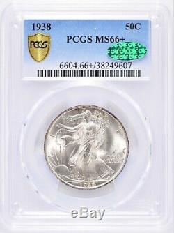 1938 Walking Liberty Half Dollar PCGS MS66+ Plus and CAC WOW! #BEY5