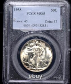 1938 Walking Liberty Half Dollar Pcgs Ms 65 Great Silver Sheen And Mint Bloom