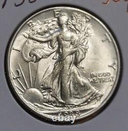 1938 Walking Liberty Half Dollar-gem Bu Gem Brilliantly Uncirculated