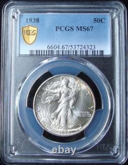 1938 Walking Liberty Silver Half Dollar PCGS MS 67 Gold Shield