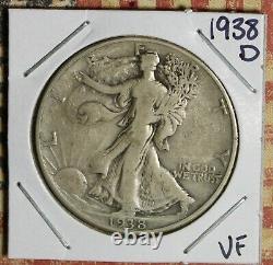 1938-d Walking Liberty Silver Half Dollar Collector Coin Free Shipping