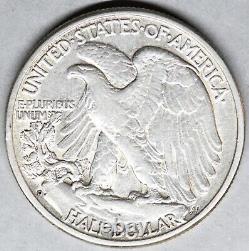 1938 d walking liberty half dollar key date in a high grade