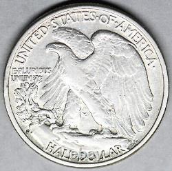 1938 d walking liberty half dollar key date in a high grade