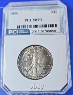 1939 50c Silver Half Dollars Liberty Walking MS-67