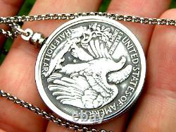 1939 Authentic circulated silver walking liberty half dollar coins necklace