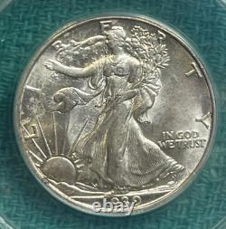 1939-D. AU58. Walking Liberty Half Dollar. ANACS Graded