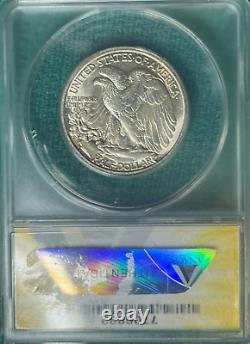 1939-D. AU58. Walking Liberty Half Dollar. ANACS Graded