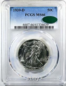 1939-D Liberty Walking Half Dollar PCGS MS-66 CAC Mint State 66 CAC