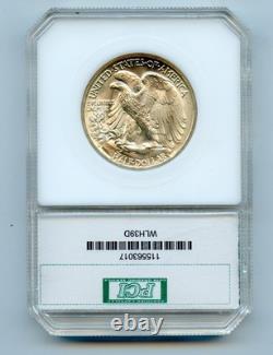 1939-D Walking Liberty Silver Half Dollar 50c Uncirculated Old PCI Holder