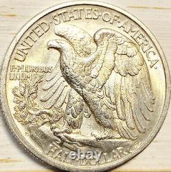 1939-D Walking Liberty Silver Half Dollar GEM BU UNC UNCIRCULATED ms full head