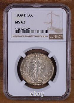 1939-D Walking Liberty Silver Half Dollar NGC MS63 NB4