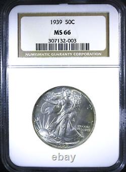 1939 Liberty Walking Half Dollar NGC MS-66 Mint State 66