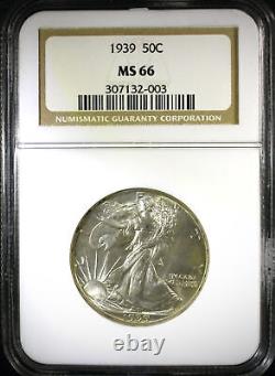 1939 Liberty Walking Half Dollar NGC MS-66 Mint State 66