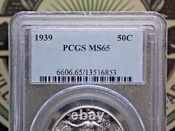 1939 P Walking Liberty SILVER Half 50c PCGS MS65 #853 UNC GEM BU ECC&C, Inc
