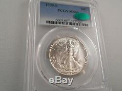 1939-S 50C Walking Liberty Half Dollar PCGS MS66, Lustrous, CAC