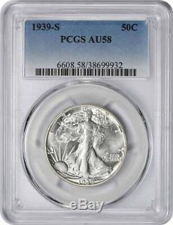 1939-S Walking Liberty Half Dollar, AU58, PCGS