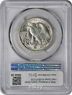 1939-S Walking Liberty Half Dollar, AU58, PCGS