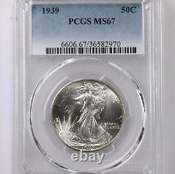1939 Walking Liberty 50C PCGS Certified MS67 US Mint Silver Half Dollar Coin PQ