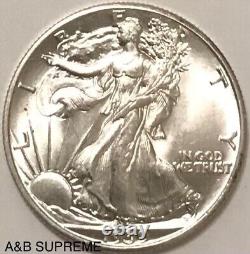 1939 Walking Liberty Half Dollar From OBW Roll Estate CH-GEM Bu Unc 90% Silver
