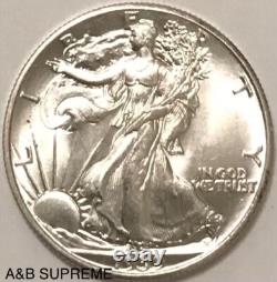 1939 Walking Liberty Half Dollar From OBW Roll Estate CH-GEM Bu Unc 90% Silver