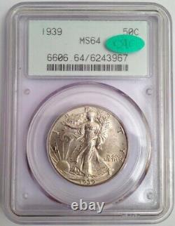 1939 Walking Liberty Half Dollar PCGS MS64 CAC, Looks 65+ RARE Gen 2.1A Slab
